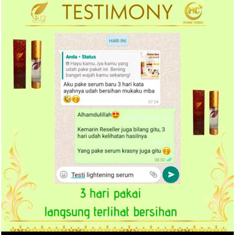 SERUM LIGHTENING SR12 HERBAL SKINCARE BPOM- SERUM PEMUTIH WAJAH BPOM - SERUM ANTIOKSIDAN MEMUTIHKAN WAJAH - SERUM GLOWING -