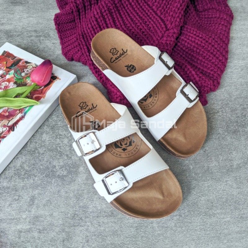 Sandal Wanita Casual Murah Berkualitas Selop Gasper Logam Bahan Kulit High Sintetis Sol Birken Alexa02 size 37 - 40-3