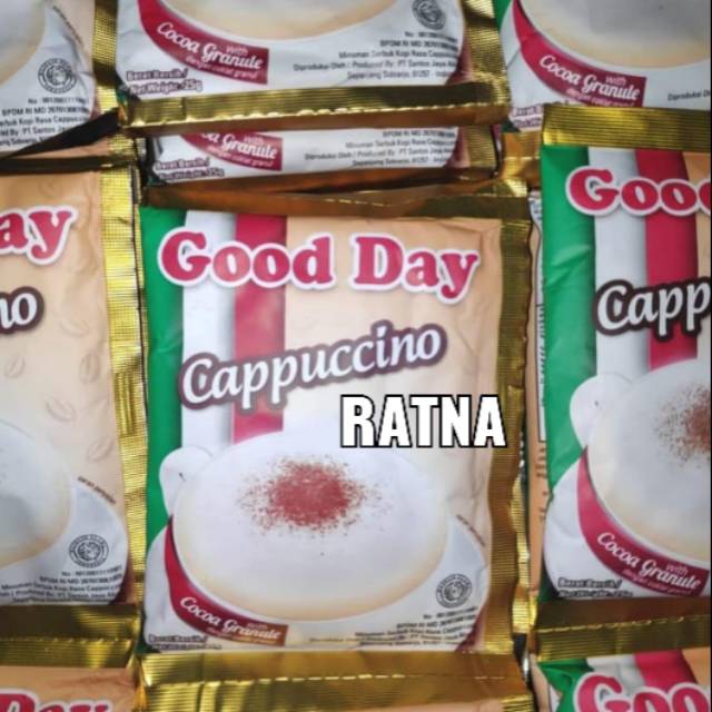 

GOOD DAY CAPPUCCINO with COCOA GRANDE 25gr 1 Renteng isi 10 Sachet