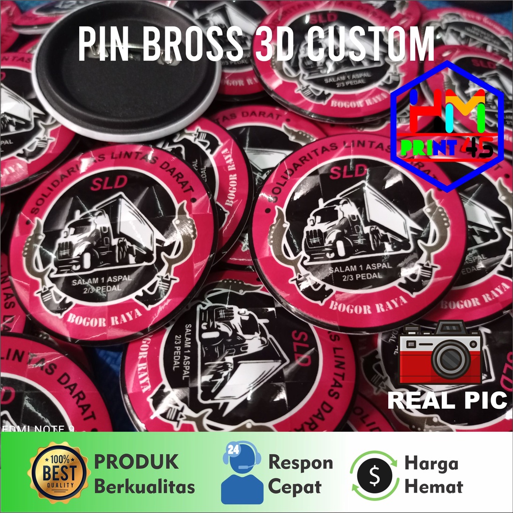 CETAK PIN PENITI CUSTOM 3D 58mm