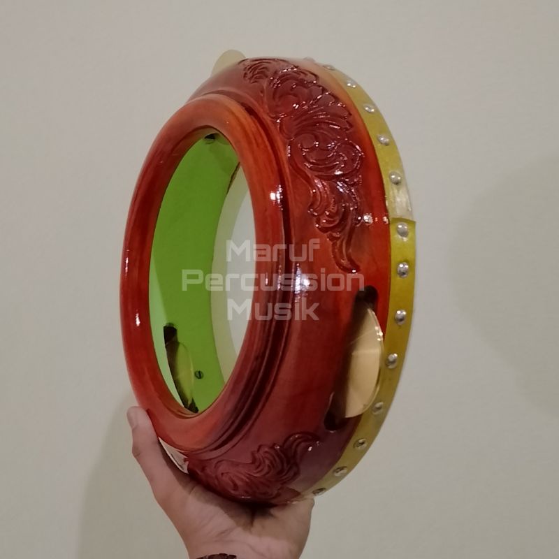 Rebana Hadroh Ukir Satuan Kayu Mangga Kuningan