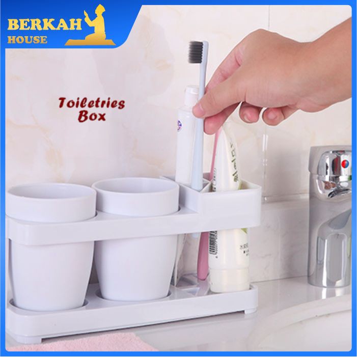KOTAK ALAT MANDI MURAH TOILETRIES BOX KOTAK ALAT MANDI TEMPAT ALAT MANDI WITH GELAS KUMUR BHS193