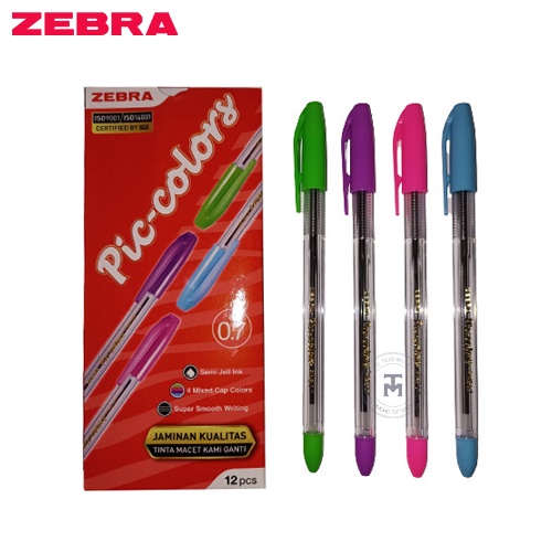 

(12 Pcs) Pulpen Zebra Pic Colors Hitam 0,7