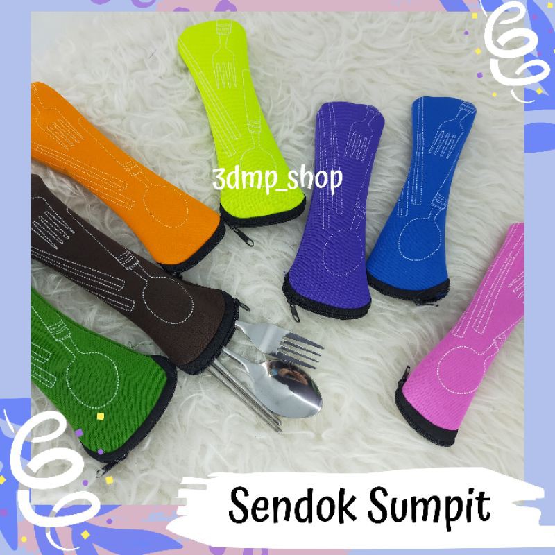 Sendok sumpit garpu set Korea sarung