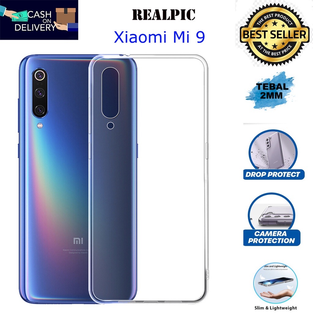 Case Xiaomi Mi 9 Casing Clear HD KETEBALAN 2MM BENING TRANSPARAN TPU Premium Softcase