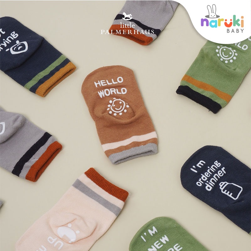 Little Palmerhaus Stripe High Socks Wording High Socks Kaos Kaki Bayi Anak 0-24 Bulan