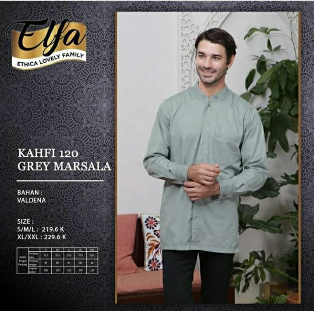 Ethica Elfa 154 Grey Marsala - Baju Muslim Sarimbit Keluarga - Gamis Couple Family Series Lebaran