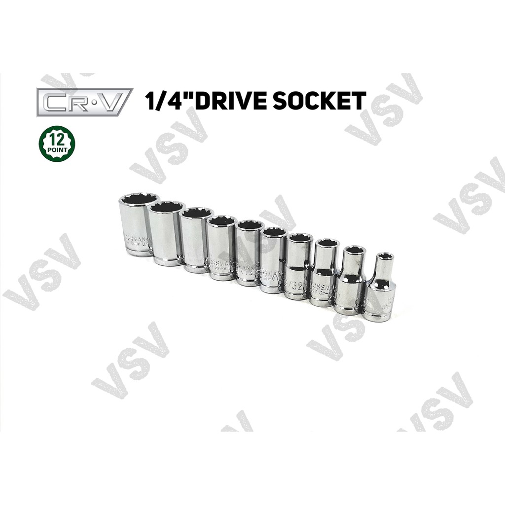 Gestar Kunci Sok 1/4&quot;DR 9/16&quot; 12pt Anak Sock 1/4&quot;Drive Socket 9/16&quot; 12 point