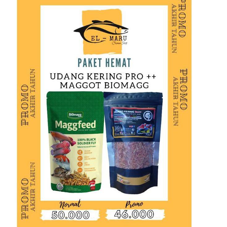 

(KYF-41 ➬) Paket Udang kering Pro ++ & Maggot Biomagg ( 2 pcs ) ∞ Bestseller