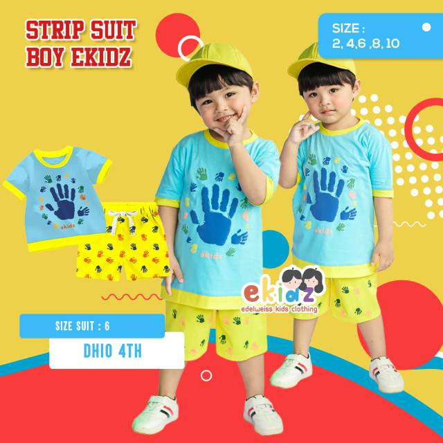 Strip Suit Boy Ekidz Setelan Anak Laki laki Setelan Kaos Anak Cowo