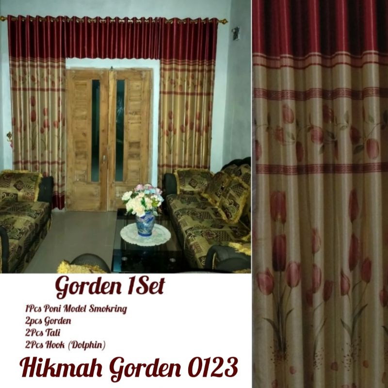 Gorden 1 set Jendela Dan Pintu Gorden Blackout Gorden Minimalis Gorden Poni Model Smokring Gorden me