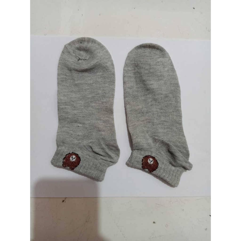 EV - KAUS KAKI PENDEK H006 MOTIF PANDA DENGAN BERBAGAI WARNA-ABU-ABU