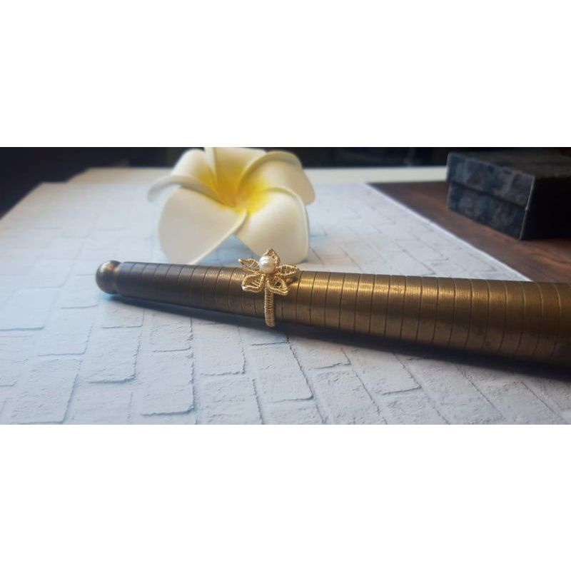 cincin unik kawat tembaga/cincin handmade/cincin gold wire/ cincin bintang mutiara