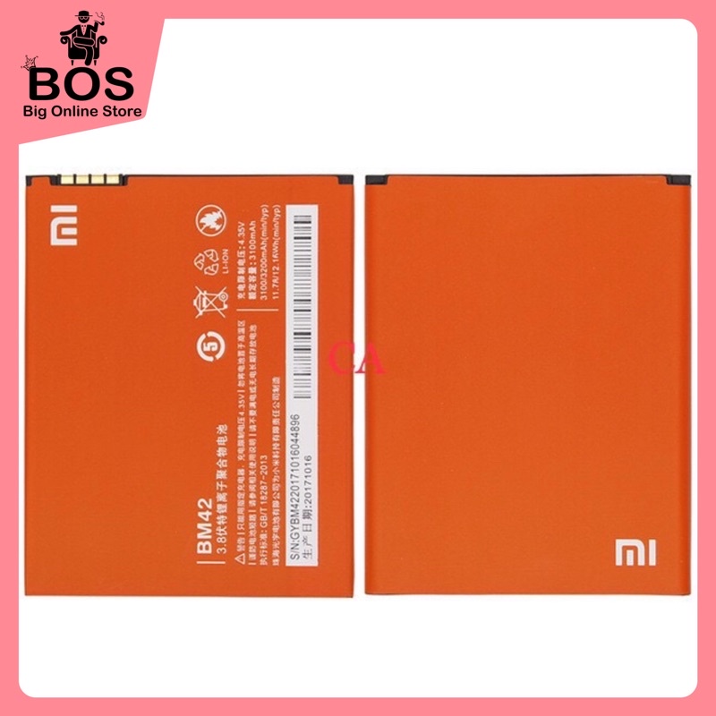 BOS - Battery HP Xiaomi Redmi Note 1/BM42 | Batre BT Baterai