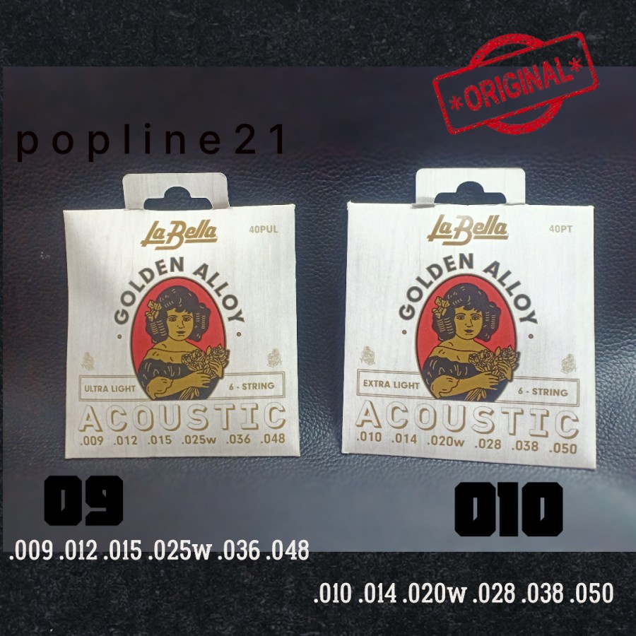 Senar gitar akustik La Bella Golden Alloy / Acoustic String LaBella 09