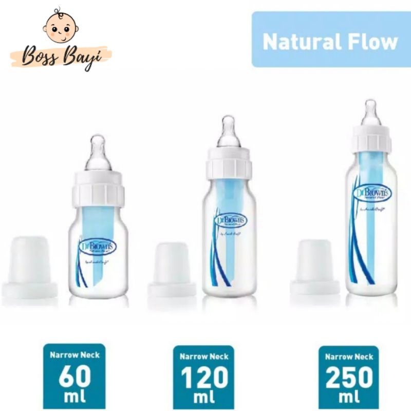 DR BROWNS Botol Natural Flow 60ml /120ml Interval Vent System Biru - Botol Dot Bayi Anak