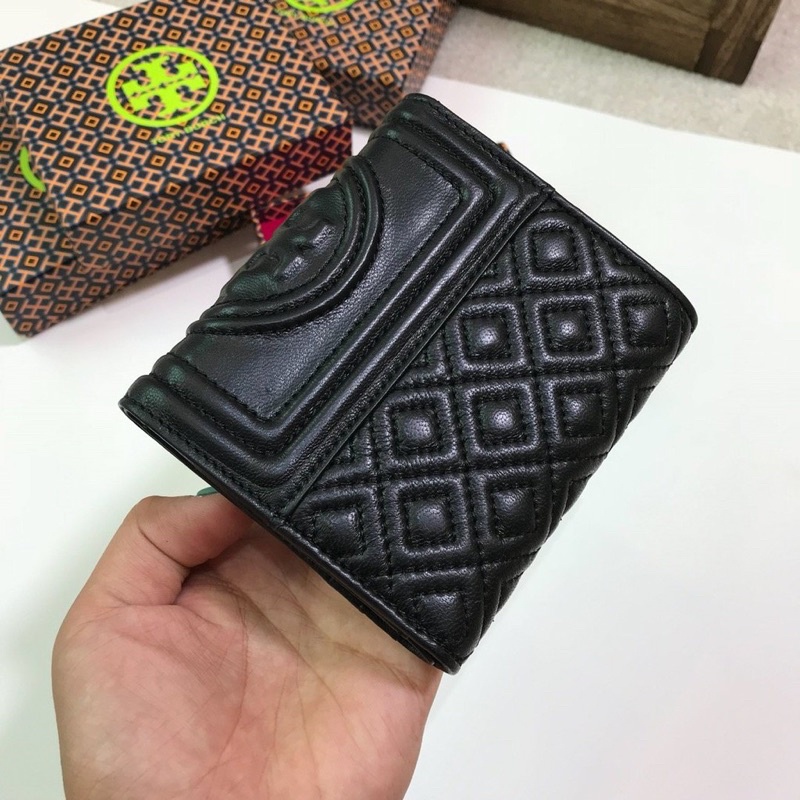 Tory Burch Fleming Three Fold Wallet - Black