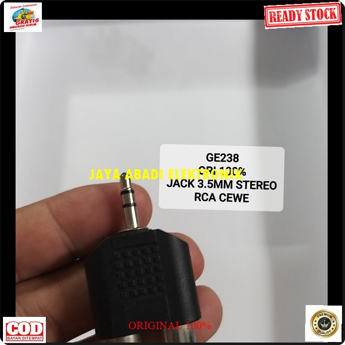 G238 Jack 3,5 mm cowo jek rca cewe adapter konektor sambungan splitter audio sound extension penyambung suara headset headphone converter female male canon aux dvd ampli stereo G238  Harga adalah satuan  JACK 3,5 MM COWO DAN RCA CEWE  BISA DIPAKA