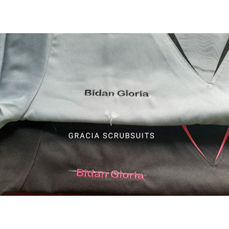 GRACIA SCRUBSUITS - Bordir nama baju oka / baju jaga / scrub dokter