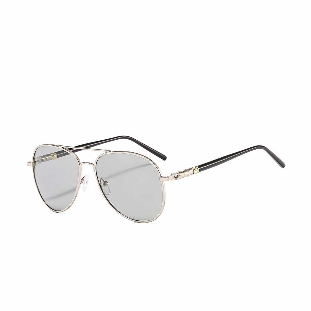 Kacamata Photocromic [ Silver ] Lensa Anti Radiasi - Fashion Pria &amp; Wanita - Design Korea - HM672