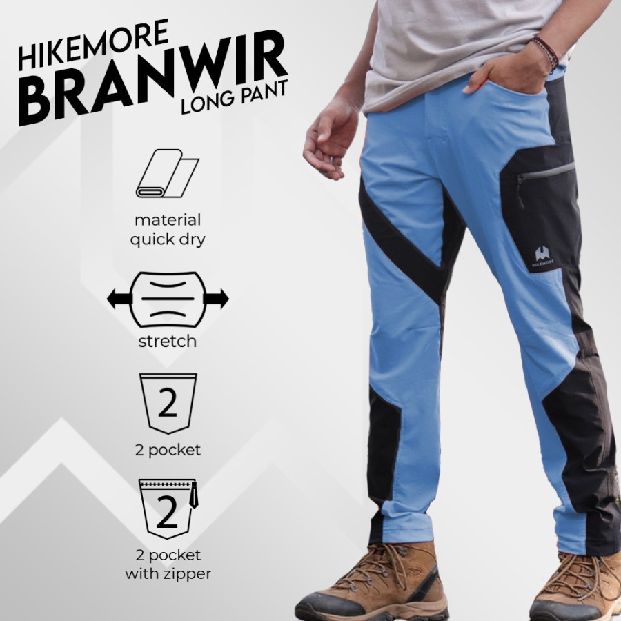 Hikemore Branwir Celana Panjang Kombinasi Outdoor Quickdry Dry Fit Stretch Original