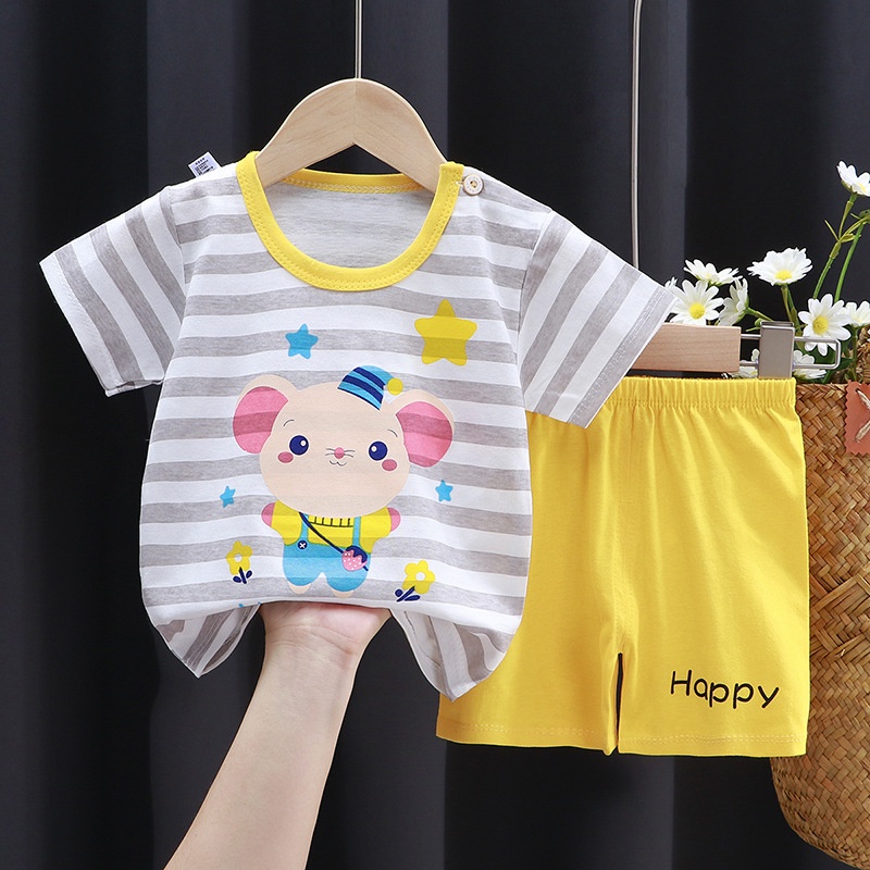 Cherry COD Setelan Baju Anak Laki Laki / Baju Anak Perempuan / Pakaian Bayi / Baju Bayi - SLP55