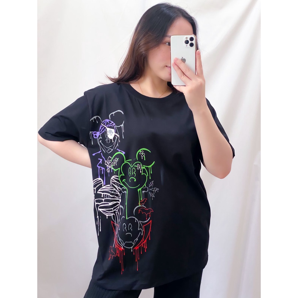 Kaos Oversize Wanita Atasan Wanita Jumbo Bahan Cotton Combed 30s