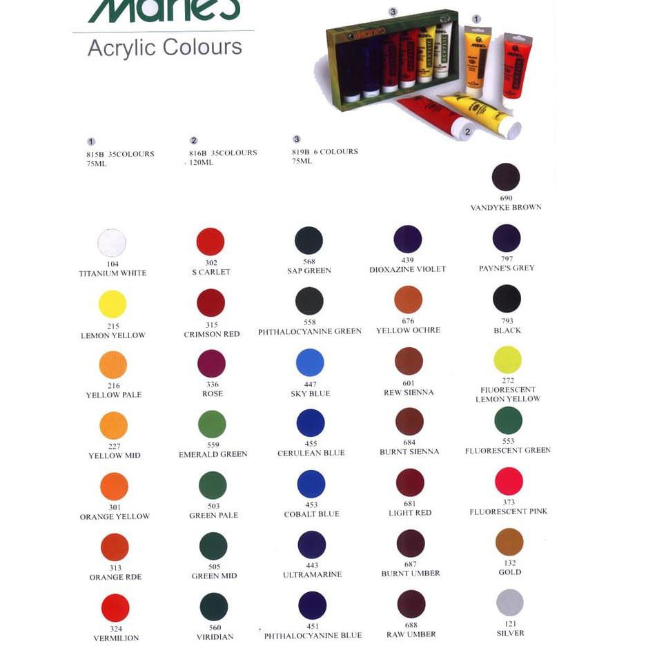 

Maries Acrylic Colour 75ml Gold & Silver / Cat Akrilik Gold Silver (KODE 396)