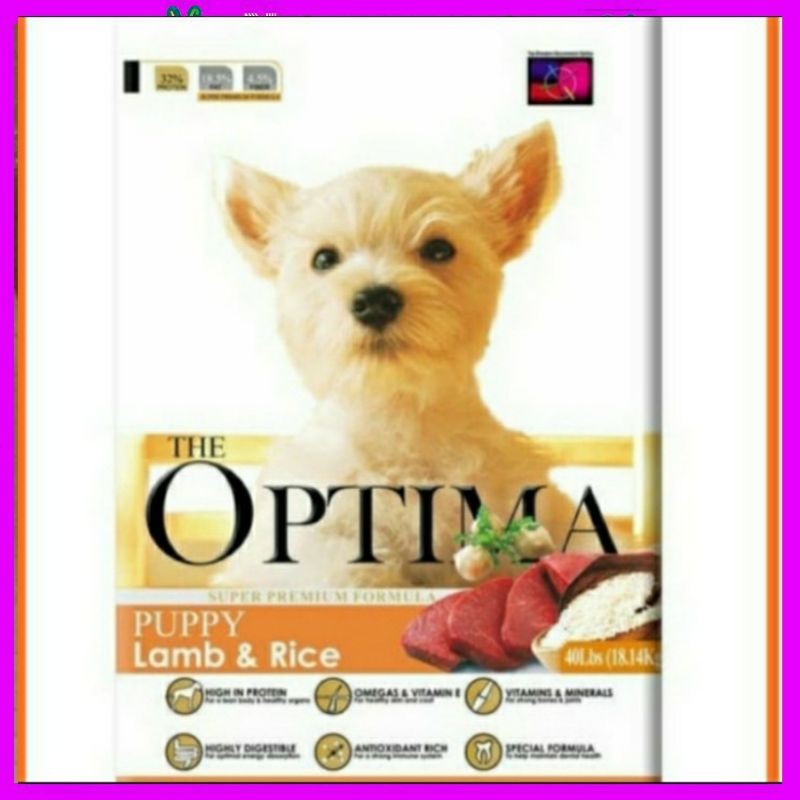 0ptima Puppy Rasa  Lamb &amp; Rice 18 kg dog food / Makanan Anak Anjing Optima