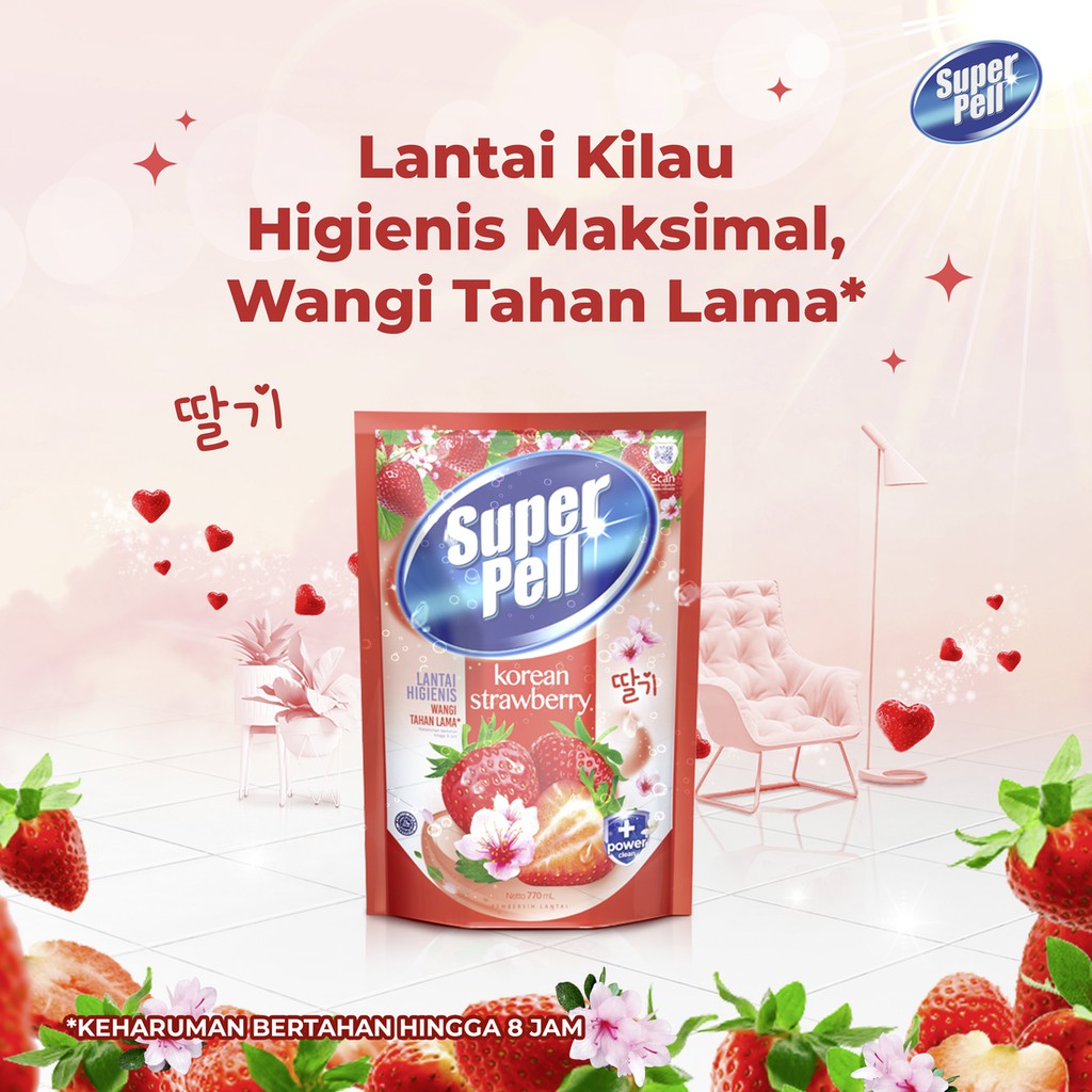 SUPERPELL PEMBERSIH LANTAI KOREAN STRAWBERRY 100ML