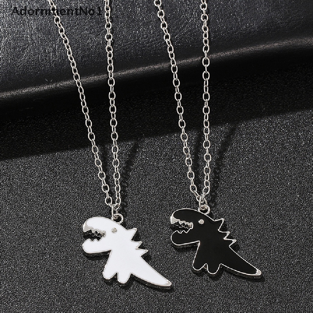 (AdornmentNo1) Kalung Rantai Dengan Liontin Dinosaurus Bahan Stainless Steel Untuk Pasangan / Pria / Wanita