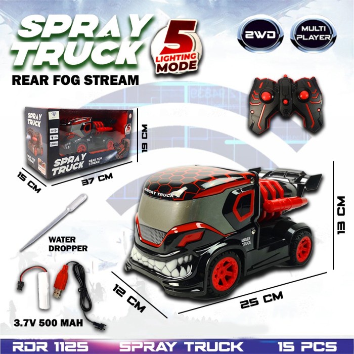 RC Spray Truck RC Asap Lampu Mainan Anak Mobil Remote Control RDR1125