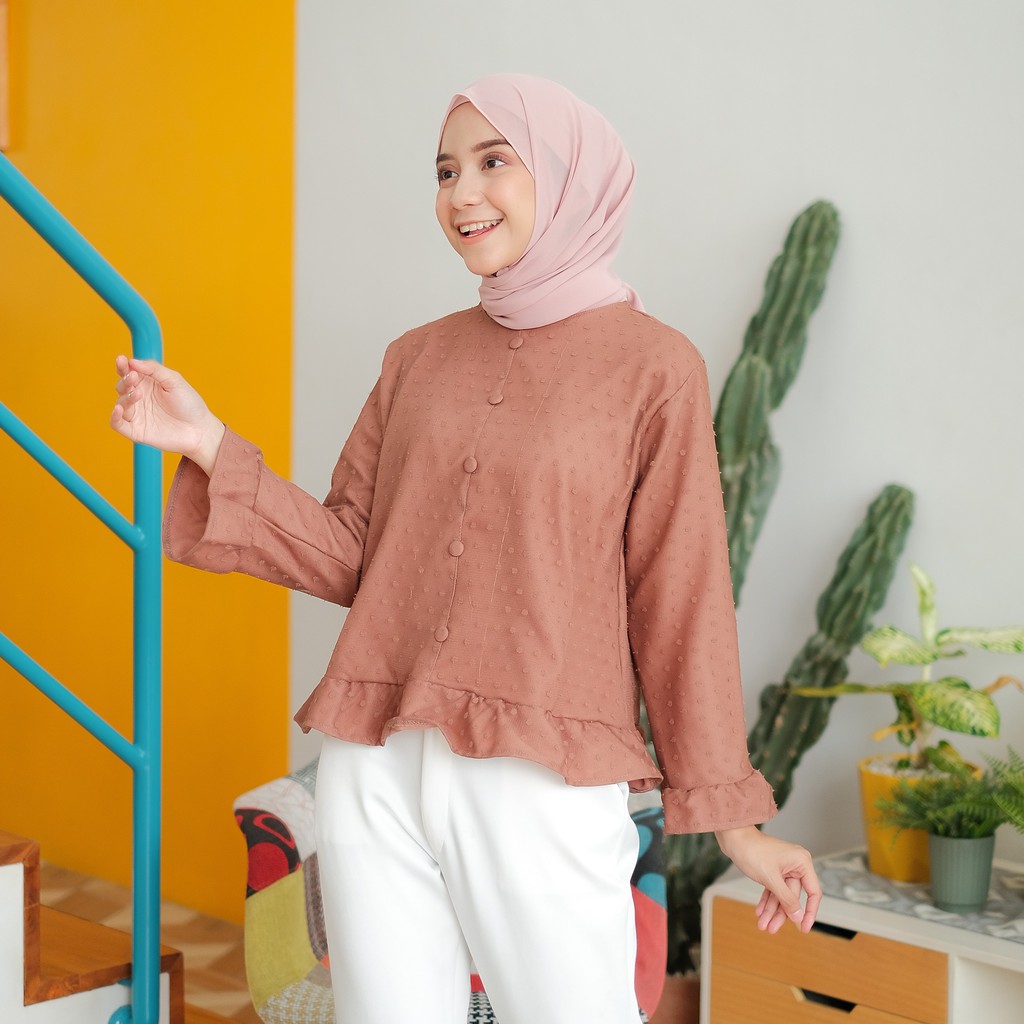 Blouse Wanita Cantik Outfit Kekinian Model Terbaru Atasan Cewek Muslim Fashion Kondangan Remaja