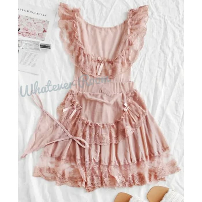 ✤Qbi✰ Iiked* Kelas Butik Baju Tidur Wanita Lingerie Sexy Import K BD396 Waiter Costume Sexy Linger
