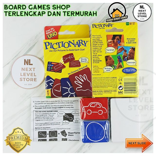 Pictionary Card Game Board Games UNO NEW Permainan Kartu