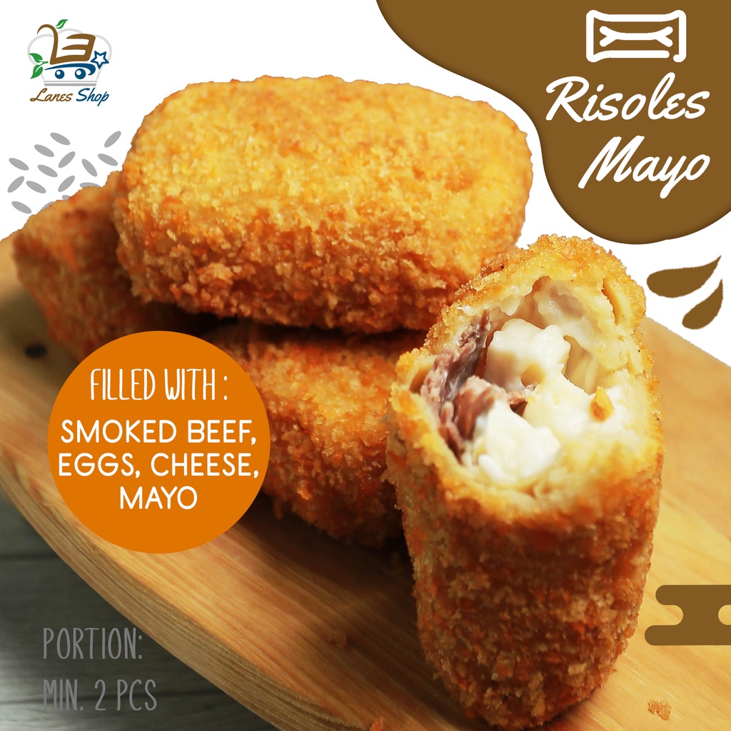 Risoles Mayo Risol Mayonaise with Eggs Smoked Beef Cheese Lanes Food Frozen Siap Saji per pcs