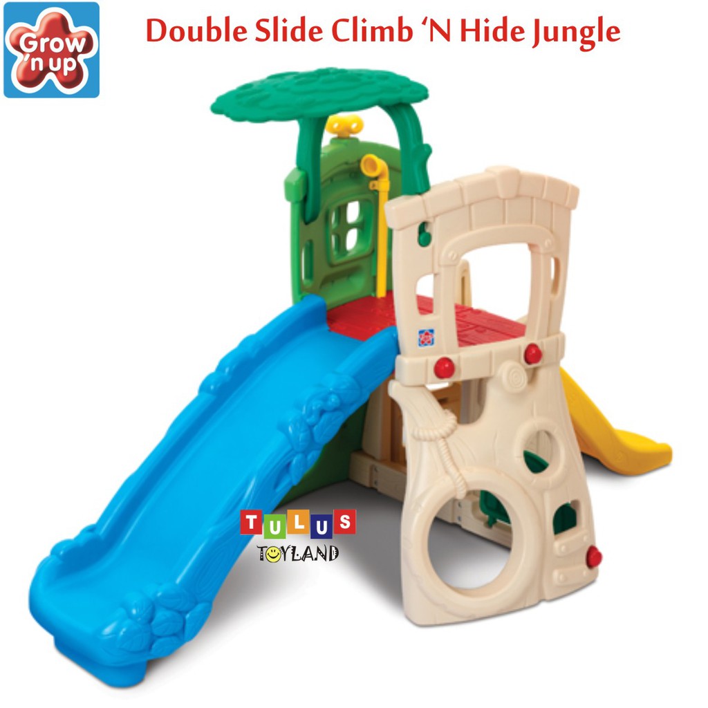 Perosotan Grow n Up Double Slide Climb n Hide Jungle Playground Seluncuran Besar Mainan Anak Slides