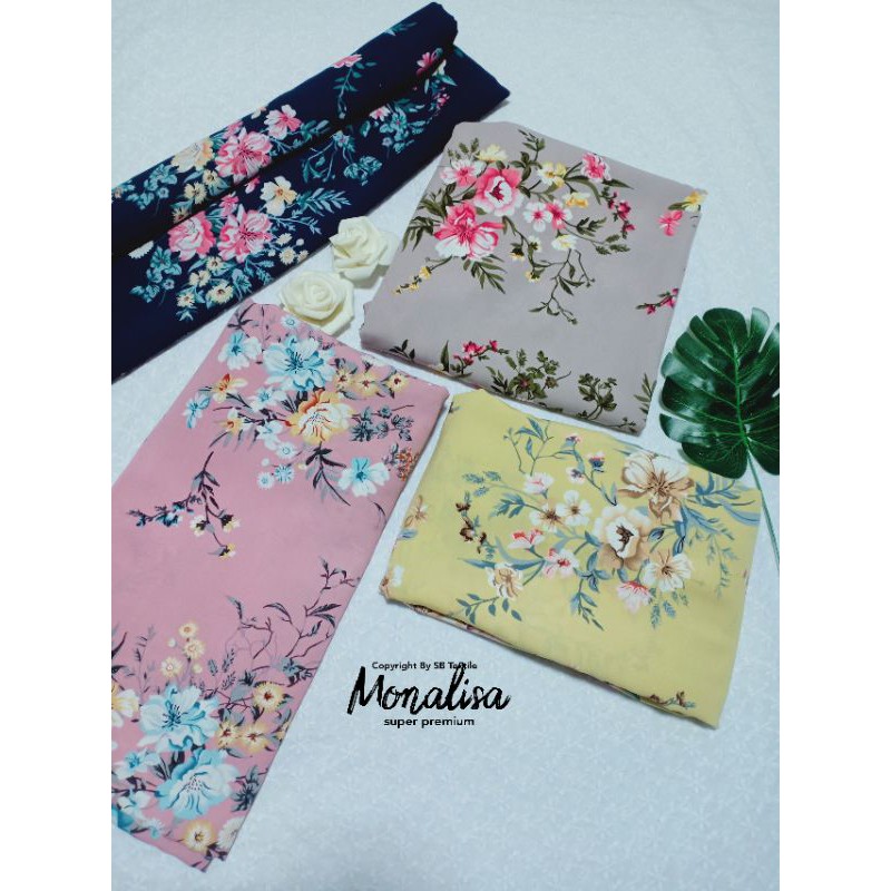 Kain Monalisa Super Premium Motif Bunga Mawar Per 50 Cm Shopee Indonesia