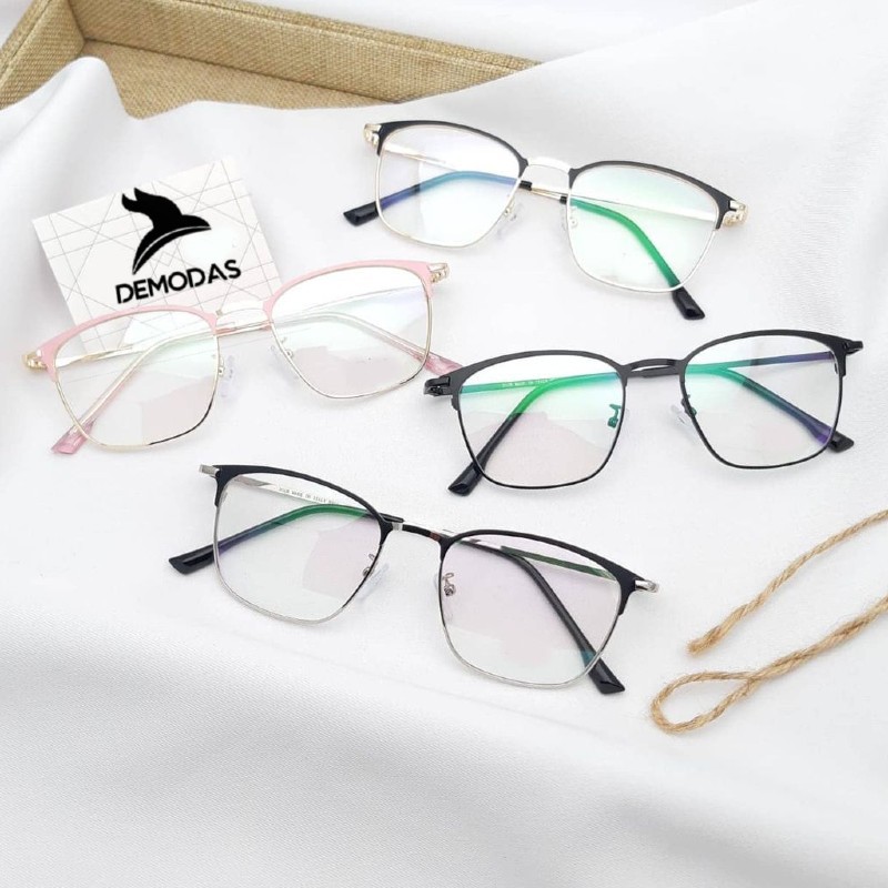 DEMODAS DG2047 Kacamata Kotak Lensa Photocromic Bluecromic Antiradiasi Blueray Minus Normal Silinder
