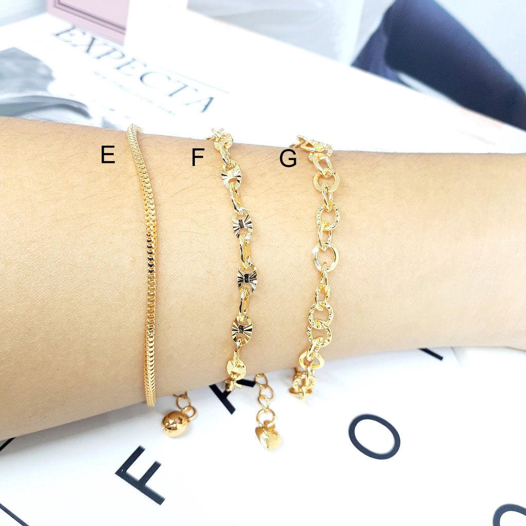 Gelang Rantai Xuping Polos Milano Kabel Lapis Emas - BB449