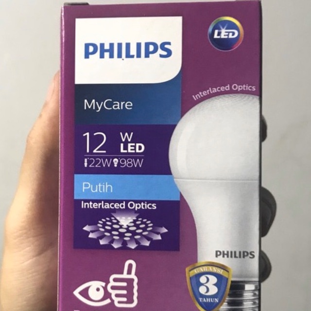 Lampu philips LED Bulb 12 watt bohlam LED