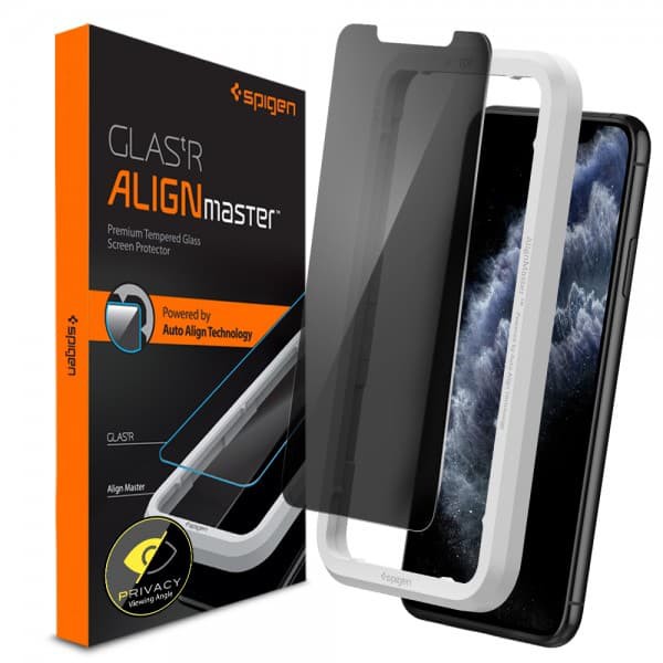 Tempered Glass iPhone XS Max XR Spigen GLAS tR ALIGNmaster Privacy Anti Spy