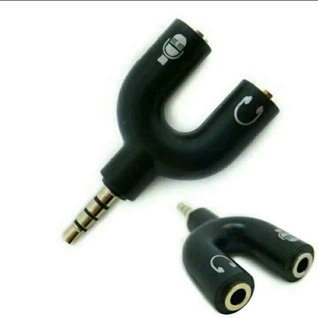 U Shape splitter audio plus mic jack 3,5mm