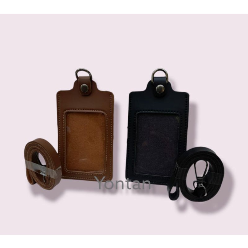 

Nametag Kulit/Id Card Kulit Gantung/Id Card Kulit Holder Kancing Atas/Id Card Kalung