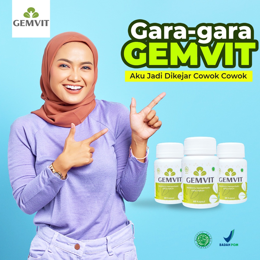 Gemvit obat penggemuk badan dan pemutih badan permanen 100% ori bpom