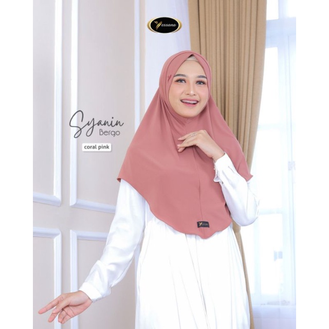 (BISA COD) JILBAB INSTAN POLOS / BERGO SYANIN YESSANA-Pink cora