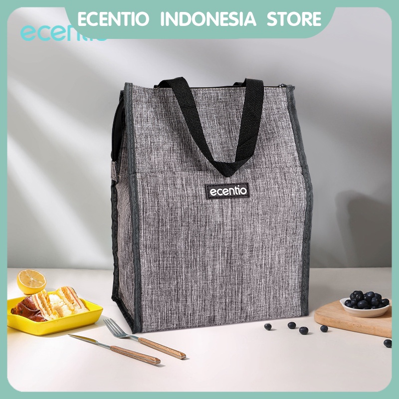 ecentio Lunch Cooler Bag Tas Bekal Tas Tote/Portable Kotak Makan lunch bag/tas/penyimpan suhu panas