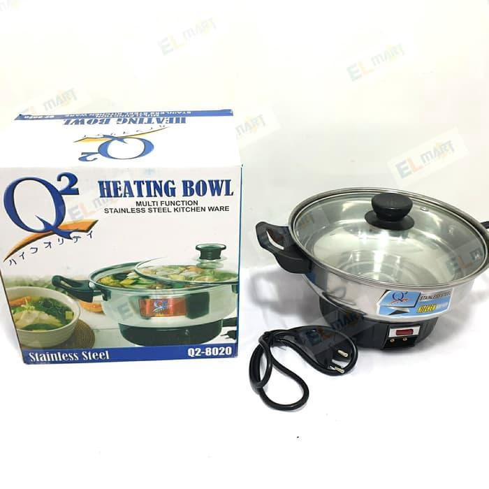 Promo Panci listrik serbaguna heating bowl stainless Q2 8020 panci elektrik Murah