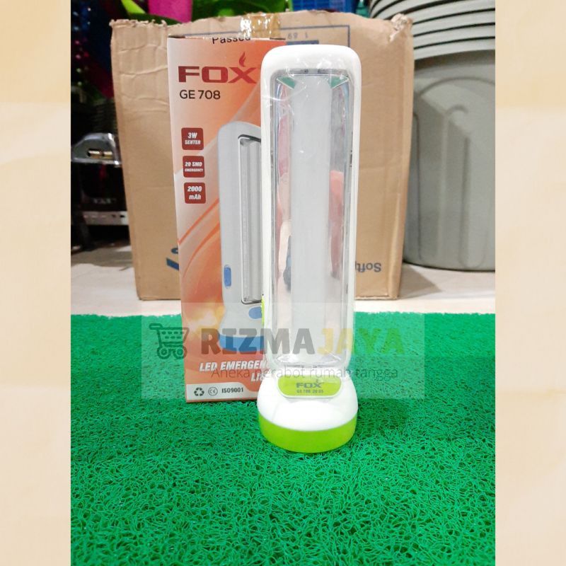 Senter + LED Emergency light Terang Senter Charge / Cas FOX GE 708