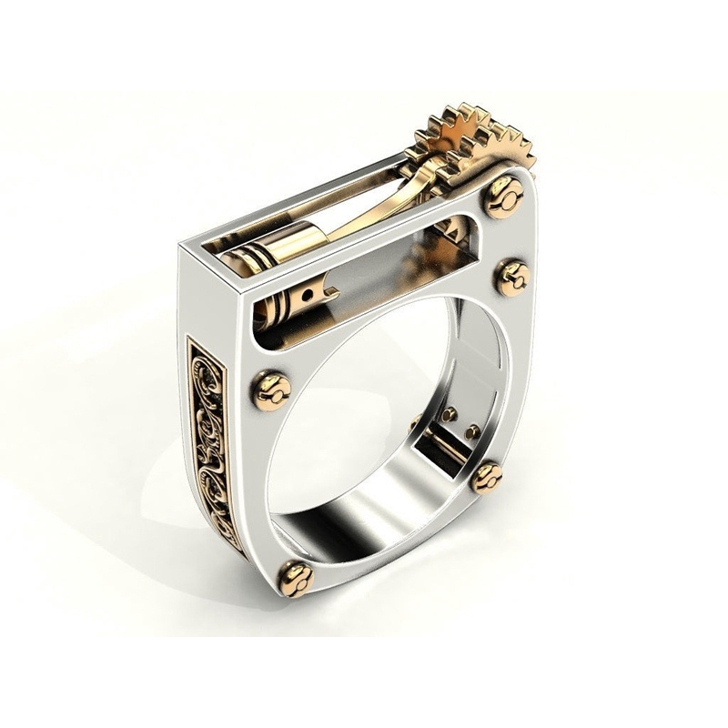 Cincin Sterling Silver   Model Punk Gothic Ukuran 5-12 untuk Pria / Wanita / Pesta Pernikahan